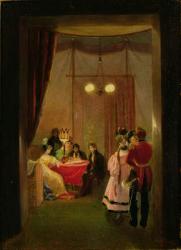 The Salon of Hortense de Beauharnais (1783-1837) in Rome (oil on card) | Obraz na stenu