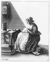 A Woman Making a Ruff, c.1640-7 (engraving) | Obraz na stenu