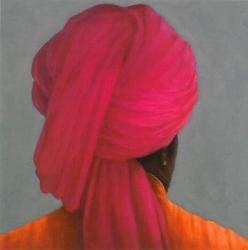 Pink Turban (acrylic on paper) | Obraz na stenu