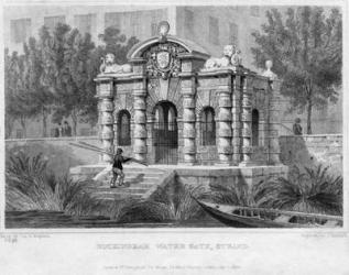 Buckingham Water Gate, Strand, 1830 (engraving) | Obraz na stenu