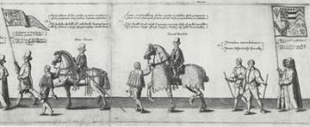 Yeomen ushers in the funeral cortege of Sir Philip Sidney on the way to St. Paul's Cathedral, 1587 (engraving) | Obraz na stenu