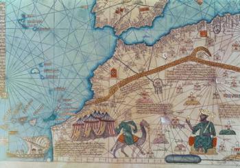 Detail from the Catalan Atlas, 1375 (vellum) | Obraz na stenu