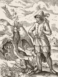 A miner in the 16th century, from 'Science and Literature in the Middle Ages' by Paul Lacroix (1806-84) published London 1878 (litho) | Obraz na stenu