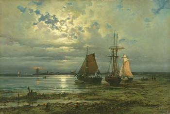 Neuwerk by Moonlight, 1887 (oil on canvas) | Obraz na stenu