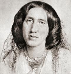Mary Ann Evans, 1819  1880, alternatively Mary Anne or Marian, known by her pen name George Eliot. English novelist, journalist, translator and one of the leading writers of the Victorian era.After the drawing by Sir Frederick W. Burton. From Impressions | Obraz na stenu