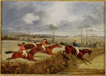 A Steeplechase, Near the Finish (oil on canvas) | Obraz na stenu