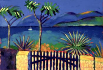 Mediterranean Garden (acrylic on card) | Obraz na stenu