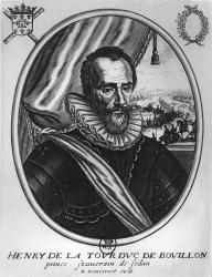 Henri de la Tour d'Auvergne (1555-1623) (engraving) (b/w photo) | Obraz na stenu