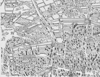 Detail of London Wall East of Smithfield from Civitas Londinium (woodblock print) | Obraz na stenu
