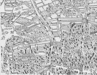 Detail of London Wall East of Smithfield from Civitas Londinium (woodblock print) | Obraz na stenu