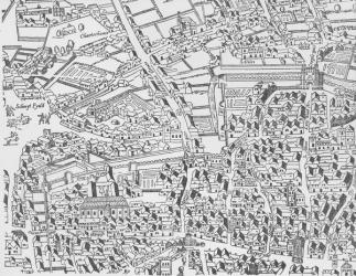 Detail of London Wall East of Smithfield from Civitas Londinium (woodblock print) | Obraz na stenu