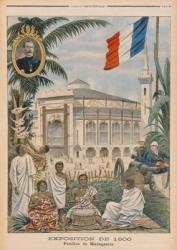 The Malagasy Pavilion at the Universal Exhibition of 1900, Paris, illustration from 'Le Petit Journal', 1st April 1900 (colour litho) | Obraz na stenu