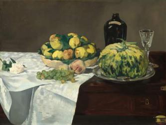 Still Life with Melon and Peaches, c.1866 (oil on canvas) | Obraz na stenu