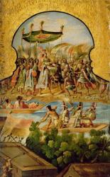 The royal procession of Montezuma en route to meet the Spanish (oil on canvas) | Obraz na stenu