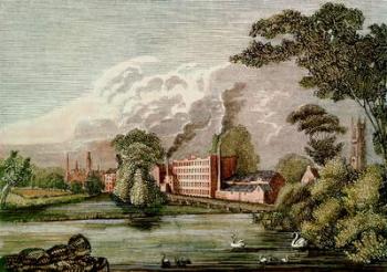 Sir Thomas Lombe's Silk Mill, Derby, 18th century (print) | Obraz na stenu