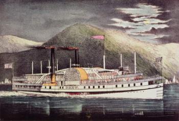 Steamer Drew, published by Nathaniel Currier (1813-88) and James Merritt Ives (1824-95) (colour litho) | Obraz na stenu
