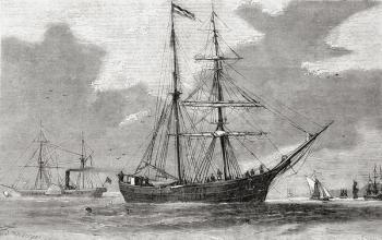 The Hansa. Schooner which took part in the second German North Polar Expedition in 1869. | Obraz na stenu