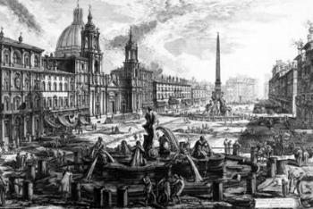 View of the Piazza Navona, from the 'Views of Rome' series, c.1760 (etching) | Obraz na stenu