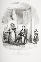 The Dombey Family, illustration from 'Dombey and Son' by Charles Dickens (1812-70) first published 1848 (litho) | Obraz na stenu