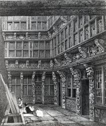 A Magnificent Mansion lately standing in Hart Street, Crutched Friars, published in Smith's 'Ancient Topography of London', 1815 (engraving) | Obraz na stenu