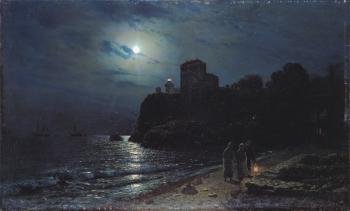 Moonlight on the Edge of a Lake, 1870 (oil on canvas) | Obraz na stenu