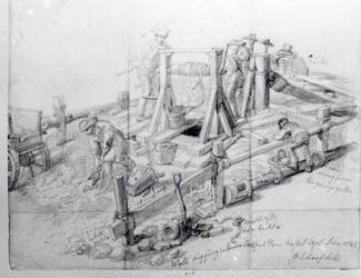 Digging a well in Lower Bedford Place, London, 1845 (pencil on paper) | Obraz na stenu