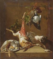 Hunting dog and game (oil on canvas) | Obraz na stenu