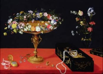 A Still Life of a Tazza with Flowers (oil on panel) | Obraz na stenu