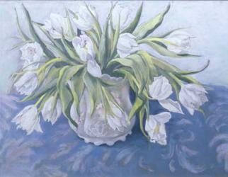 White Tulips (pastel on paper) | Obraz na stenu