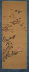 Birds, flowers and trees, c.1800-22 (ink and colours on silk) | Obraz na stenu