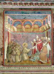 St. Francis Receives Approval of his `Regula Prima' from Pope Innocent III (1160-1216) in 1210, 1297-99 (fresco) | Obraz na stenu