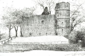 Ruin at Strathaven, 2012, (Ink on paper) | Obraz na stenu