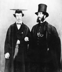 Arthur Munby and his father, c.1851 (b/w photo) | Obraz na stenu