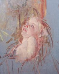 Young Child in its Mother's Arms (oil on canvas) | Obraz na stenu