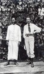 Robert Louis Stevenson and his friend Tuimale Aliifono (b/w photo) | Obraz na stenu
