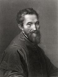 Michelangelo Buonarroti (1475-1564) (engraving) | Obraz na stenu