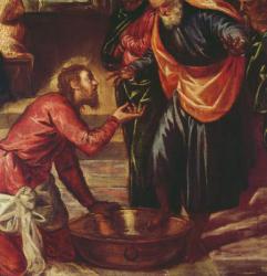 Christ Washing the Feet of the Disciples (oil on canvas) (detail of 69587) | Obraz na stenu