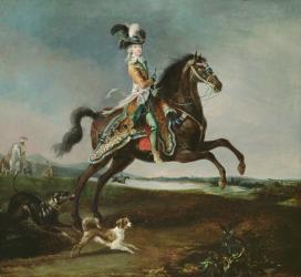 Equestrian Portrait of Marie-Antoinette (1755-93) in Hunting Attire, 1783 (oil on canvas) | Obraz na stenu