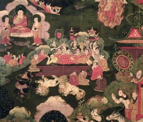 Parinirvana, from 'The Life of Buddha Sakyamuni' (oil on canvas) | Obraz na stenu