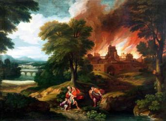 The Burning of Troy (oil on canvas) | Obraz na stenu