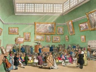 Christie's Auction Room, aquatinted by J. Bluck (fl.1791-1819) from Ackermann's 'Microcosm of London' Vol 1, pub. 1809 (aquatint) | Obraz na stenu
