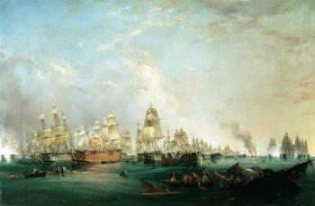 Surrender of the 'Santissima Trinidad to Neptune, The Battle of Trafalgar, 3pm, 21st October 1805 (oil on canvas) | Obraz na stenu