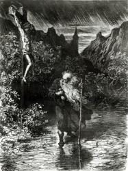 The Wandering Jew (engraving) (b/w photo) | Obraz na stenu