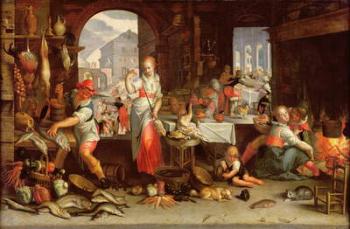 Kitchen Scene with the Parable of the Feast (oil on canvas) | Obraz na stenu