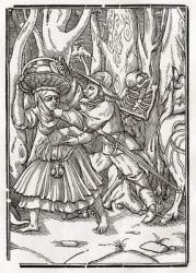 Death comes for the Robber, from 'Der Todten Tanz', published Basel, 1843 (litho) | Obraz na stenu