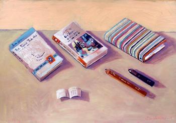 Three Books (oil on board) | Obraz na stenu