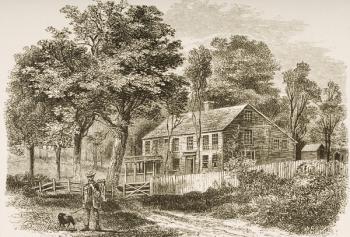 Home of the historian, William H. Prescott, Pepperill, near Boston, in c.1870, from 'American Pictures' published by the Religious Tract Society, 1876 (engraving) | Obraz na stenu
