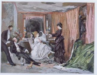 The Dressing Room of Hortense Schneider (1833-1920) at the Theatre des Varietes, 1873 (w/c on paper) | Obraz na stenu