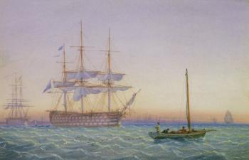 H.M. Frigates at Anchor (w/c on paper) | Obraz na stenu