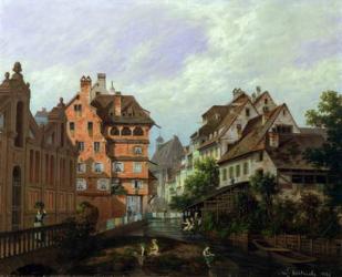 Rue des Tanneurs, Colmar, 1875 (oil on canvas) | Obraz na stenu